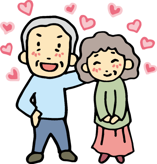 幸せそうな高齢者のカップル